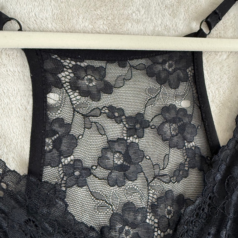 Kindred Bravely Lucille Nursing Nightgown Black Lace Racerback Maternity XL - Picture 2 of 7